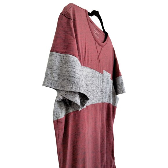 American Eagle Outfitters T-Shirt XXL Mens Red Gray Colorblock Casual Crewneck - Picture 3 of 9